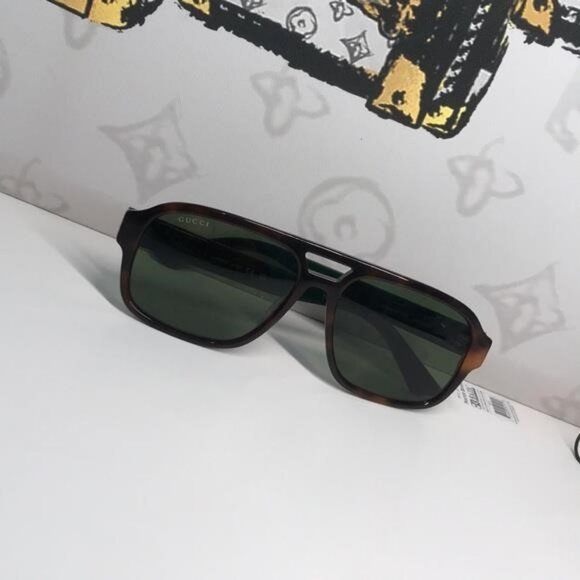 Authentic ✨ Brand New Gucci GG0925S 002 Aviator Sunglasses – Havana Frame with G - Picture 9 of 12